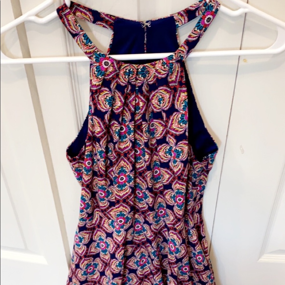 Express high neck open shoulder dress